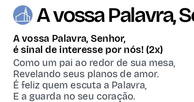 A vossa Palavra, Senhor - Canta Igreja