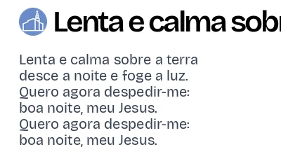 Lenta e calma sobre a terra - Canta Igreja